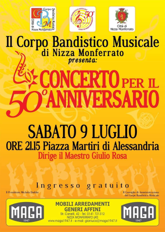 Nizza Monferrato | 50° Anniversario del Corpo Bandistico Musicale