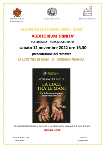 Nizza Monferrato | Presentazione romanzo "La luce tra le mani" 
