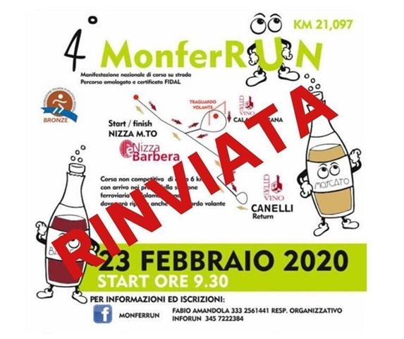[RINVIATA] Nizza Monferrato | MonferRun - edizione 2020